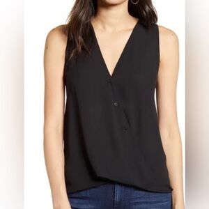 Like new - Chelsea 28 Black Sleeveless Blouse Wrap Top - Small